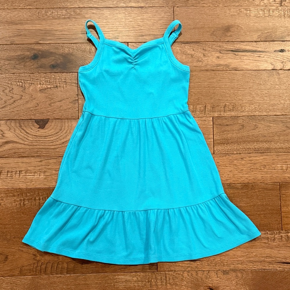 Girls SO Ribbed Blue Tank Dress - Size 7